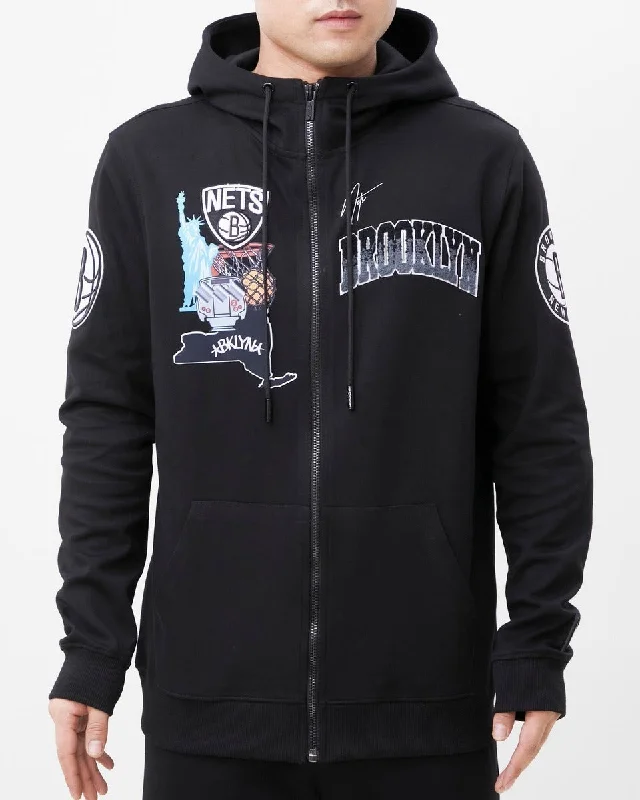 NBA BROOKLYN NETS HOMETOWN FZ HOODIE (BLACK)