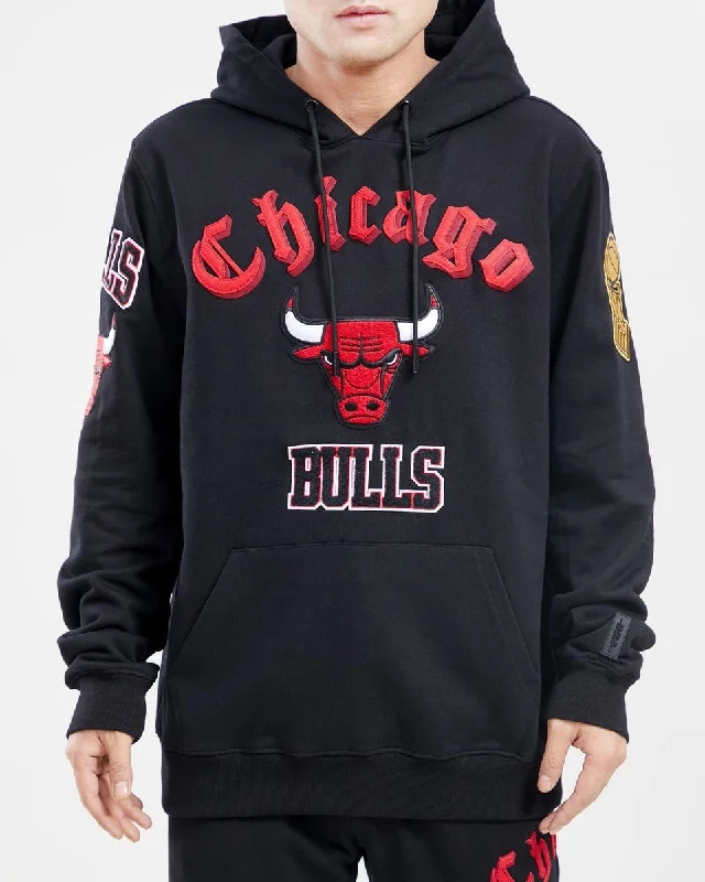 NBA CHICAGO BULLS OLD ENGLISH LOGO HOODIE (BLACK)