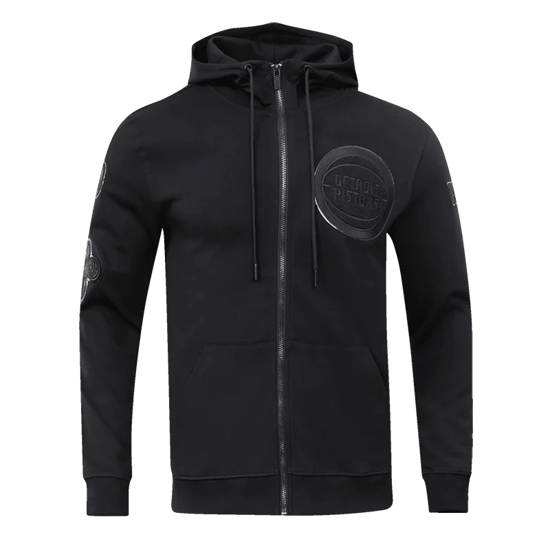 NBA DETROIT PISTONS TRIPLE BLACK FZ HOODIE (TRIPLE BLACK)