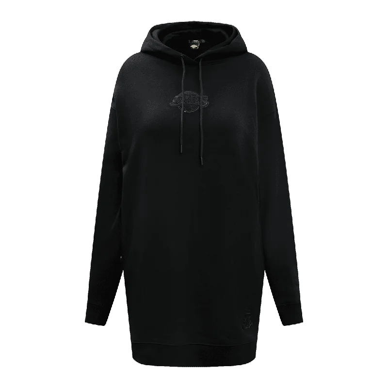 NBA LOS ANGELES LAKERS TRIPLE BLACK WOMEN'S HOODIE DRESS (TRIPLE BLACK)