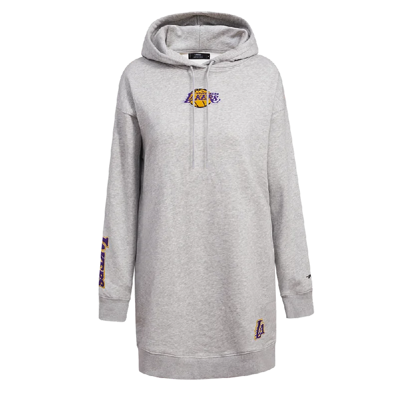 NBA LOS ANGELES LAKERS CLASSIC WOMEN'S HOODIE DRESS (HEATHER GREY)