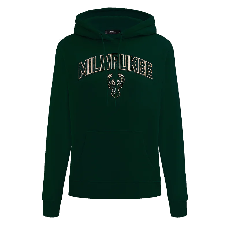 NBA MILWAUKEE BUCKS CLASSIC WOMEN'S PO HOODIE (FOREST GREEN)