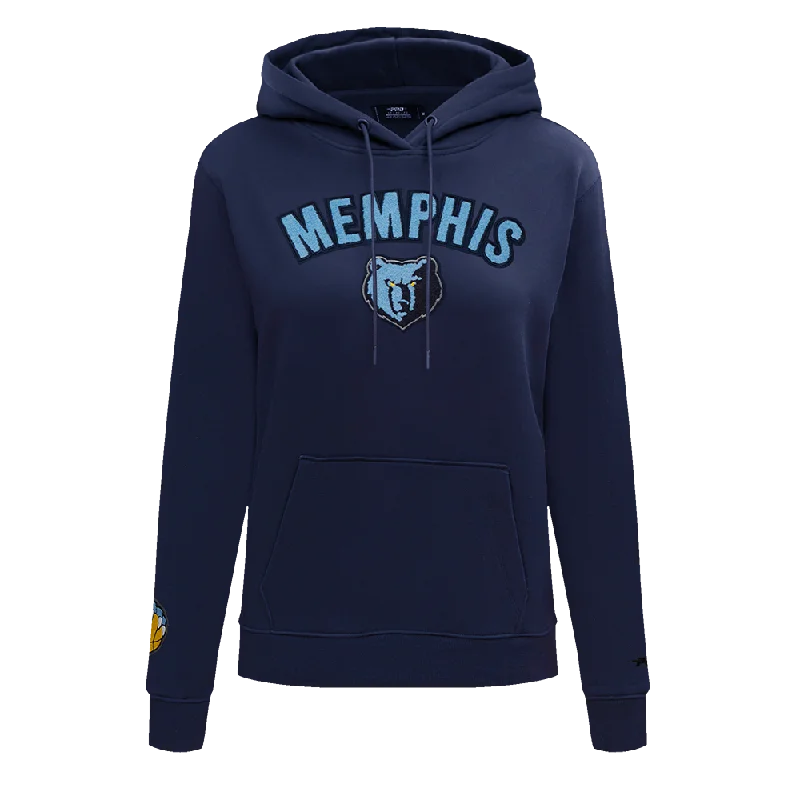 NBA MEMPHIS GRIZZLIES CLASSIC WOMEN'S FLC PO HOODIE (MIDNIGHT NAVY)