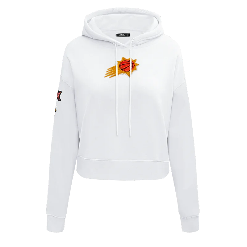 NBA PHOENIX SUNS CLASSIC WOMEN'S CROPPED PO HOODIE (WHITE)