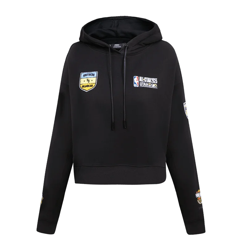 NBA X HBCU ALL STAR 2023 CROPPED WOMEN'S PO HOODIE (BLACK)