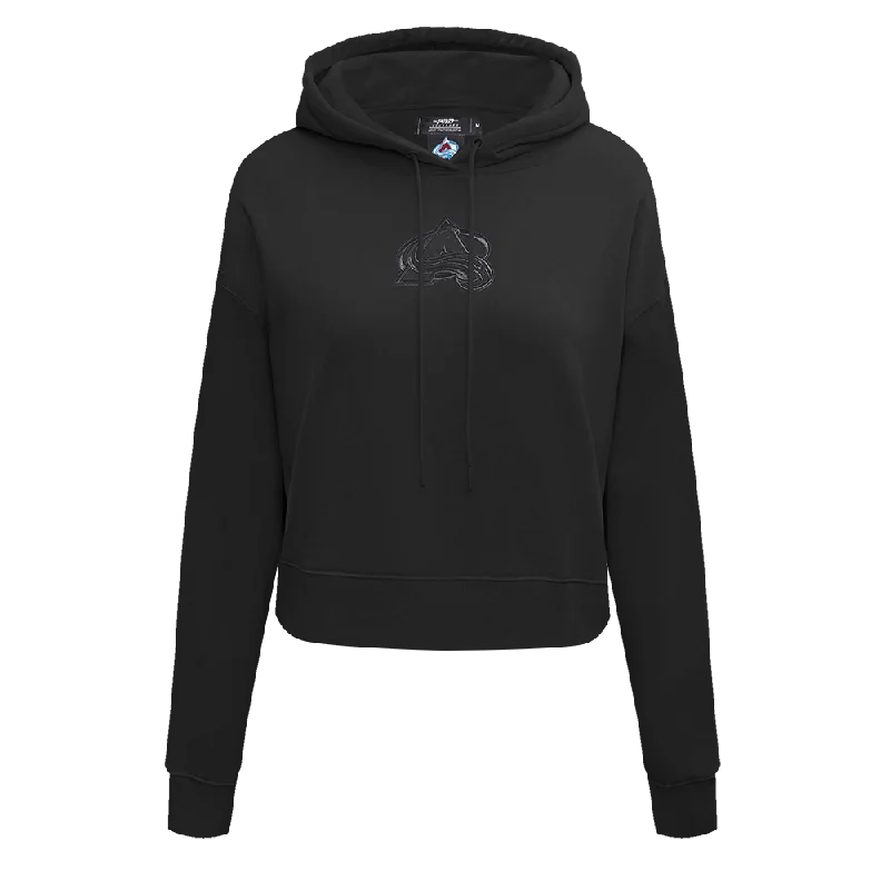 NHL COLORADO AVALANCHE NEUTRAL WOMEN'S CROPPED PO HOODIE (BLACK)