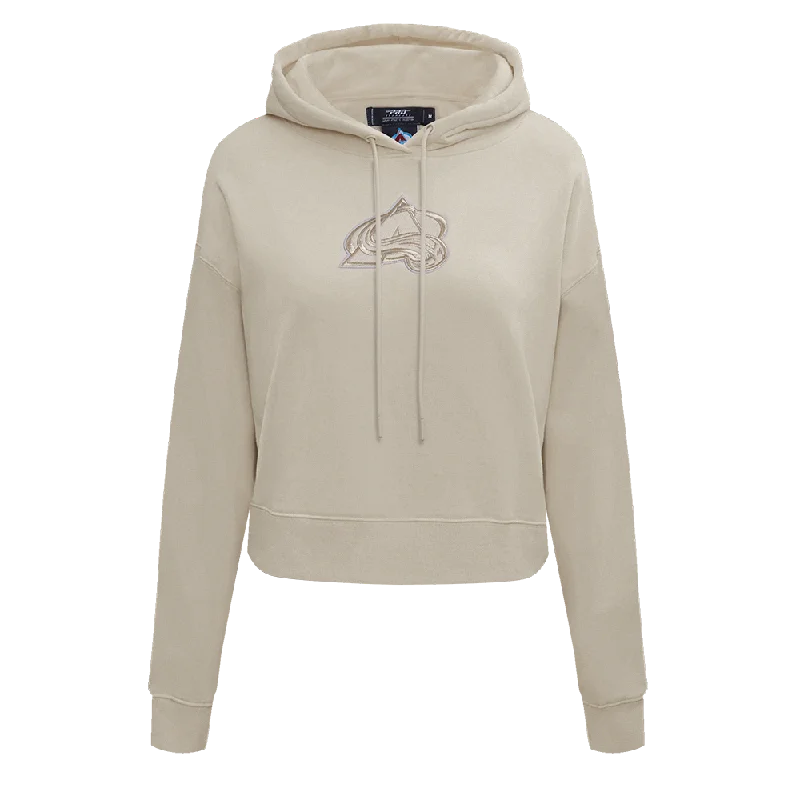 NHL COLORADO AVALANCHE NEUTRAL WOMEN'S CROPPED PO HOODIE (TAUPE)