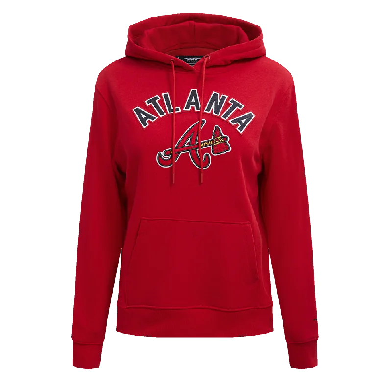 MLB ATLANTA BRAVES CLASSIC WOMEN'S PO HOODIE (RED)