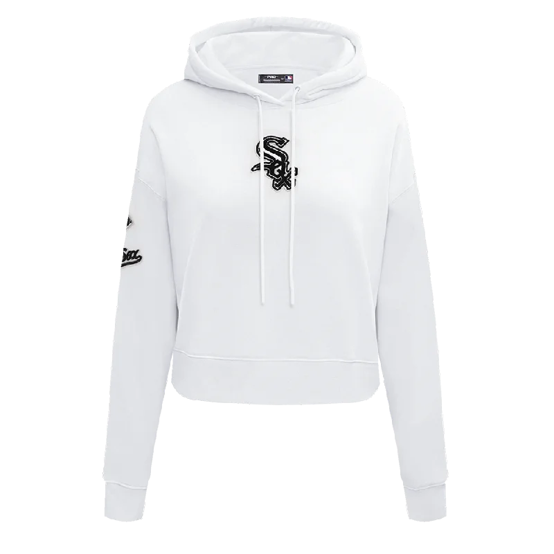 MLB CHICAGO WHITE SOX CLASSIC WOMEN'S CROPPED PO HOODIE (WHITE)