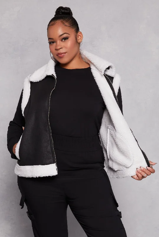 Plus Size Almost Famous Faux Suede Vest