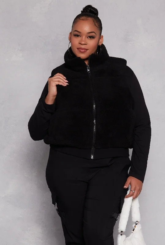 Plus Size Almost Famous Sherpa Vest