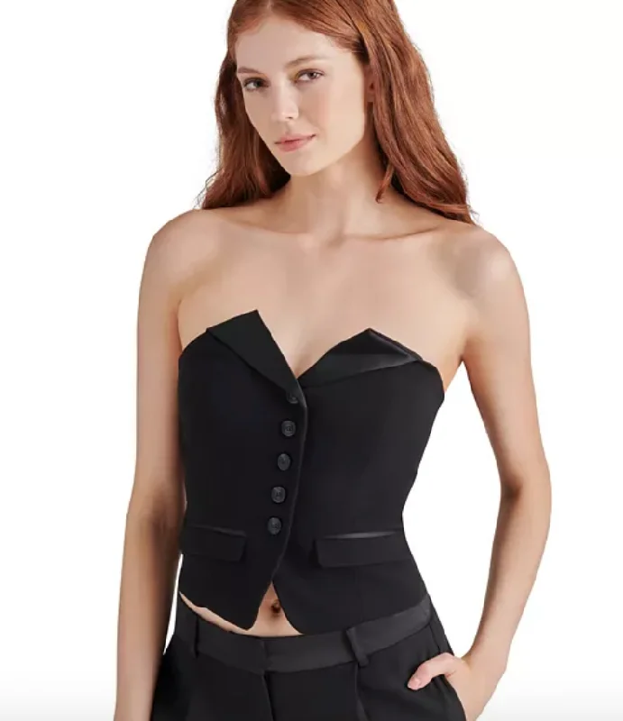 Black Strapless Vest by Steve Madden