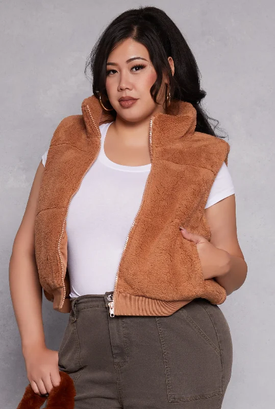 Plus Size Almost Famous Sherpa Vest