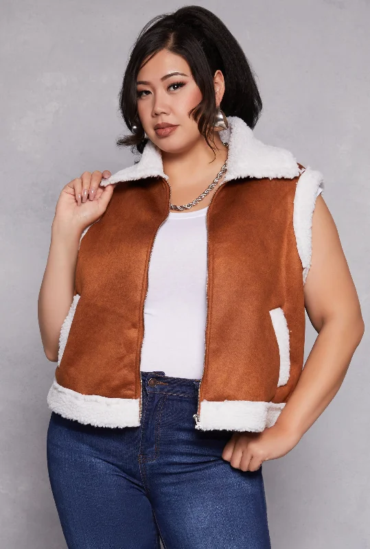 Plus Size Almost Famous Faux Suede Vest