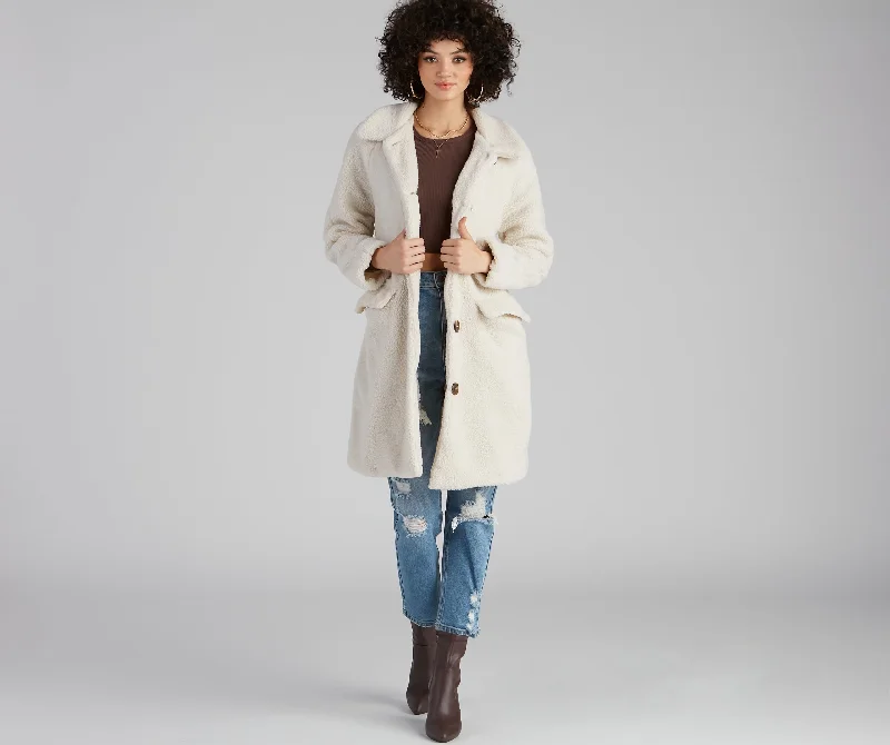 Cozy Season Long Sherpa Coat