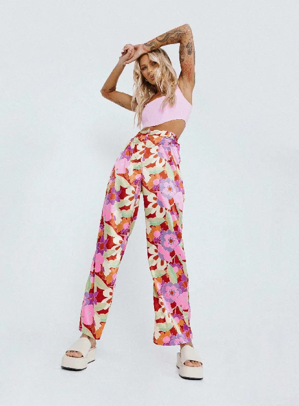 Floral Field Pants Pink