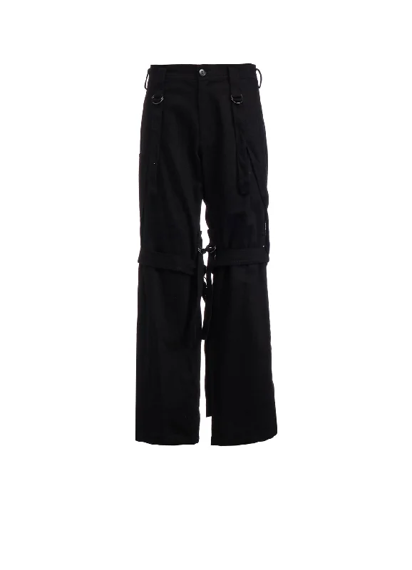 COTTON DRILL STRAP DETAIL PANTS