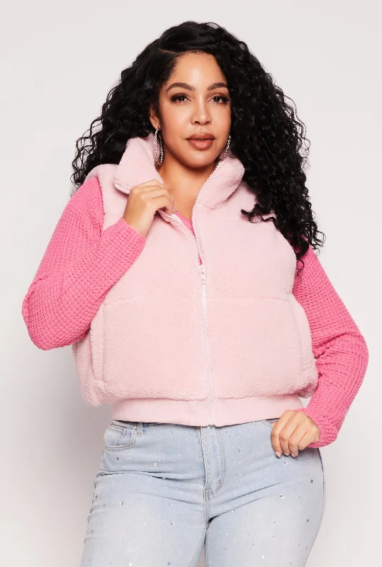 Plus Size Almost Famous Sherpa Vest