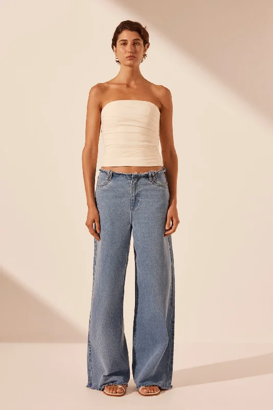 STELLA WIDE LEG JEAN - MID BLUE