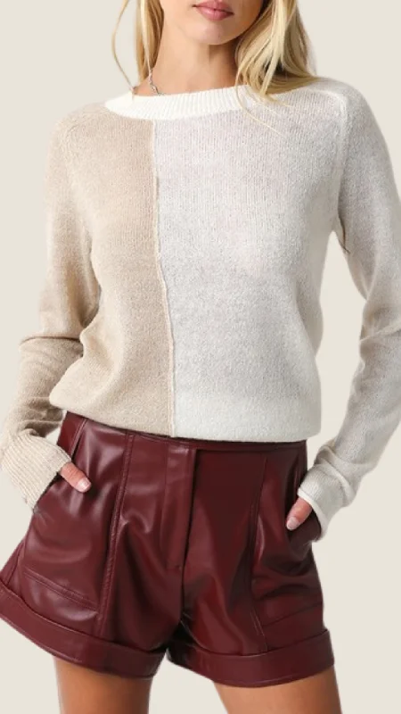 Bonnie Cream Color Block Sweater