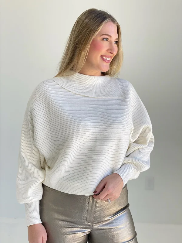 Foldover Sweater - Ivory