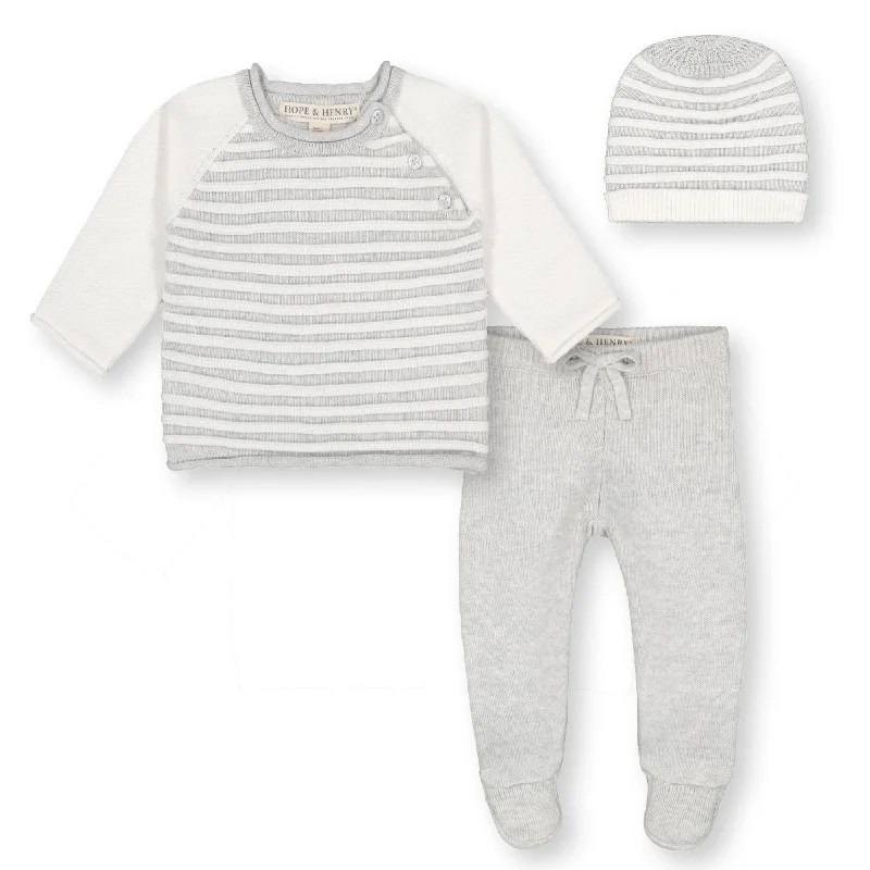 Sweater Top, Footed Legging, and Beanie Set