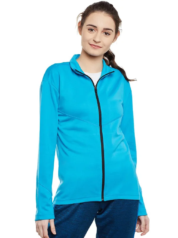 Alcis Women Blue Solid Open Front Jacket 516WJK386