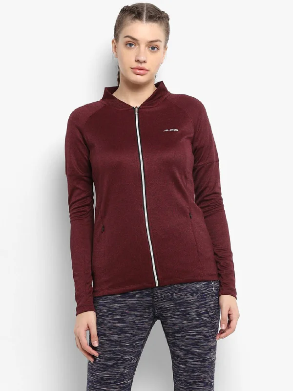 Alcis Women Maroon Solid Jackets