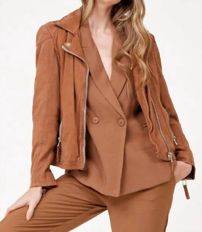 Karyn Leather Jacket In Cognac