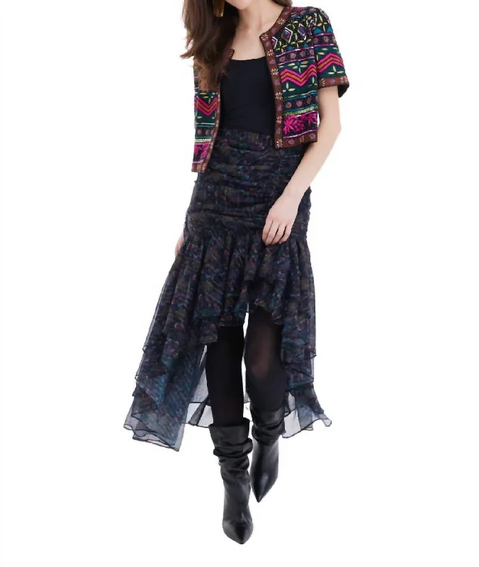 Ori Beaded Jacket In Black/pink