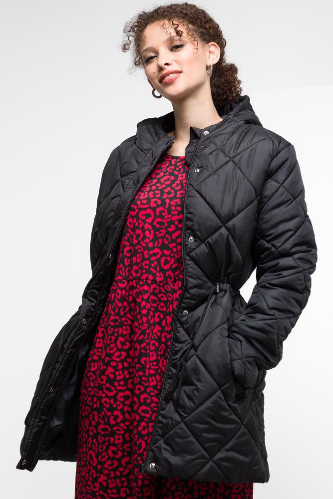 Quilted Puffer Coat Black