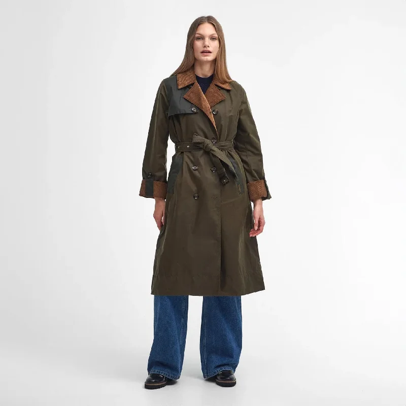 Brackley Waxed Trench Coat Beech/Archive Olive/Ancient