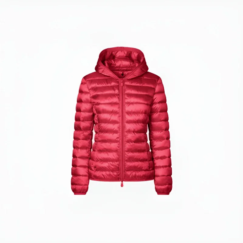 Woman's Alexis Hooded Puffer Jacket in Tango Red